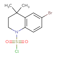 Chemical structure of 6-bromo-4,4-dimethyl-1,2,3,4-tetrahydroquinoline-1-sulfonyl chloride - CSSB21224776014