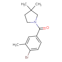 Chemical structure of 1-(4-bromo-3-methylbenzoyl)-3,3-dimethylpyrrolidine - CSSB00006450020