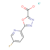 Chemical structure of potassium 5-(5-fluoropyridin-2-yl)-1,3,4-oxadiazole-2-carboxylate - CSSB00025791539