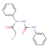 Chemical structure of 2-chloro-N-phenyl-N-[(phenylcarbamoyl)amino]acetamide - CSSB00000689107