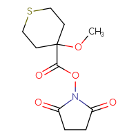 Chemical structure of 2,5-dioxopyrrolidin-1-yl 4-methoxythiane-4-carboxylate - CSSB20270437938