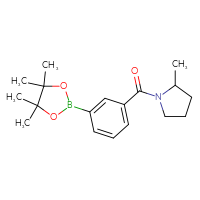 Chemical structure of 2-methyl-1-[3-(4,4,5,5-tetramethyl-1,3,2-dioxaborolan-2-yl)benzoyl]pyrrolidine - CSSB02166475396
