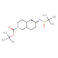 Chemical structure of tert-butyl 6-{[(S)-2-methylpropane-2-sulfinyl]imino}-decahydroisoquinoline-2-carboxylate - CSSB21332861007