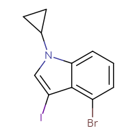 Chemical structure of 4-bromo-1-cyclopropyl-3-iodo-1H-indole - CSSB03219847838