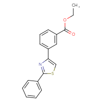 Chemical structure of ethyl 3-(2-phenyl-1,3-thiazol-4-yl)benzoate - CSSB13107003758