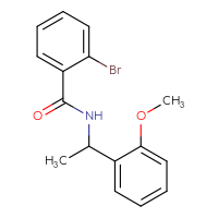 Chemical structure of 2-bromo-N-[1-(2-methoxyphenyl)ethyl]benzamide - CSSB00026226415