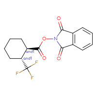 Chemical structure of rac-1,3-dioxo-2,3-dihydro-1H-isoindol-2-yl (1R,2R)-2-(trifluoromethyl)cyclohexane-1-carboxylate - CSSB02125422434