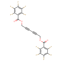 Chemical structure of 6-(2,3,4,5,6-pentafluorobenzoyloxy)hexa-2,4-diyn-1-yl 2,3,4,5,6-pentafluorobenzoate - CSSB21203496439