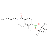 Chemical structure of N-butyl-N-ethyl-3-methyl-4-(4,4,5,5-tetramethyl-1,3,2-dioxaborolan-2-yl)benzamide - CSSB02533516315
