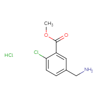 Chemical structure of methyl 5-(aminomethyl)-2-chlorobenzoate hydrochloride - CSSB00016988414