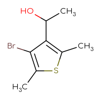 Chemical structure of 1-(4-bromo-2,5-dimethylthiophen-3-yl)ethan-1-ol - CSSB00021183171