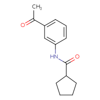 Chemical structure of N-(3-acetylphenyl)cyclopentanecarboxamide - CSSB00000250765