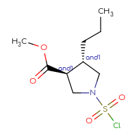 Chemical structure of rac-methyl (3R,4R)-1-(chlorosulfonyl)-4-propylpyrrolidine-3-carboxylate - CSSB14992515712