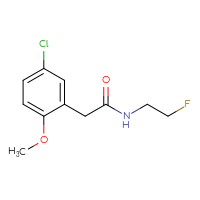 Chemical structure of 2-(5-chloro-2-methoxyphenyl)-N-(2-fluoroethyl)acetamide - CSSB01994503435