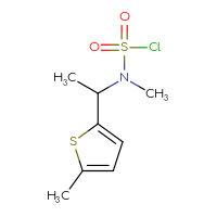 Chemical structure of N-methyl-N-[1-(5-methylthiophen-2-yl)ethyl]sulfamoyl chloride - CSSB06256231743