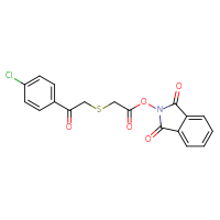 Chemical structure of 1,3-dioxo-2,3-dihydro-1H-isoindol-2-yl 2-{[2-(4-chlorophenyl)-2-oxoethyl]sulfanyl}acetate - CSSB06270216967