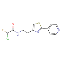Chemical structure of 2-chloro-2-fluoro-N-{2-[2-(pyridin-4-yl)-1,3-thiazol-4-yl]ethyl}acetamide - CSSB21332102202