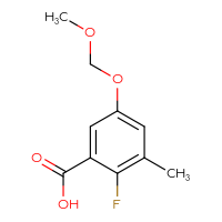Chemical structure of 2-fluoro-5-(methoxymethoxy)-3-methylbenzoic acid - CSSB14920435048