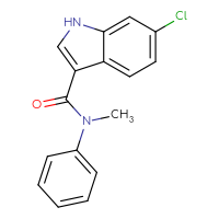 Chemical structure of 6-chloro-N-methyl-N-phenyl-1H-indole-3-carboxamide - CSSB00020653695