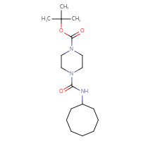 Chemical structure of tert-butyl 4-(cyclooctylcarbamoyl)piperazine-1-carboxylate - CSSB00026286700