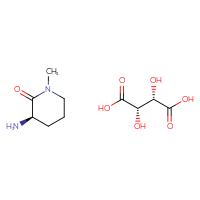 Chemical structure of (2S,3S)-2,3-dihydroxybutanedioic acid; (3R)-3-amino-1-methylpiperidin-2-one - CSSB21176551616