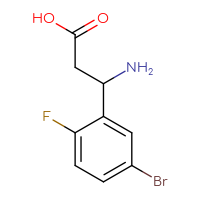 Chemical structure of 3-amino-3-(5-bromo-2-fluorophenyl)propanoic acid - CSSB00011224102