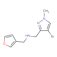 Chemical structure of [(4-bromo-1-methyl-1H-pyrazol-3-yl)methyl][(furan-3-yl)methyl]amine - CSSB00017686514