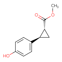 Chemical structure of methyl (1R,2R)-2-(4-hydroxyphenyl)cyclopropane-1-carboxylate - CSSB06258666212