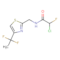 Chemical structure of 2-chloro-N-{[4-(1,1-difluoroethyl)-1,3-thiazol-2-yl]methyl}-2-fluoroacetamide - CSSB21332109805