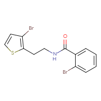 Chemical structure of 2-bromo-N-[2-(3-bromothiophen-2-yl)ethyl]benzamide - CSSB00029523574