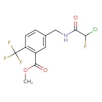 Chemical structure of methyl 5-[(2-chloro-2-fluoroacetamido)methyl]-2-(trifluoromethyl)benzoate - CSSB21332169402