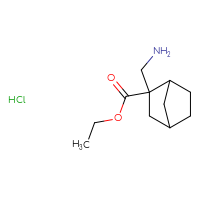 Chemical structure of ethyl 2-(aminomethyl)bicyclo[2.2.1]heptane-2-carboxylate hydrochloride - CSSB20963518690