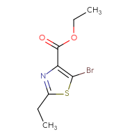 Chemical structure of ethyl 5-bromo-2-ethyl-1,3-thiazole-4-carboxylate - CSSB00039355466