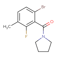 Chemical structure of 1-(6-bromo-2-fluoro-3-methylbenzoyl)pyrrolidine - CSSB03560411831