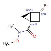 Chemical structure of rac-(1R,3S,4S)-3-bromo-N-methoxy-N-methylbicyclo[2.1.0]pentane-1-carboxamide - CSSB09894300000