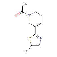 Chemical structure of 1-[3-(5-methyl-1,3-thiazol-2-yl)piperidin-1-yl]ethan-1-one - CSSB01588253561
