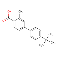 Chemical structure of 4'-tert-butyl-3-methyl-[1,1'-biphenyl]-4-carboxylic acid - CSSB01415791419
