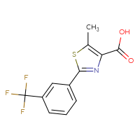 Chemical structure of 5-methyl-2-[3-(trifluoromethyl)phenyl]-1,3-thiazole-4-carboxylic acid - CSSB00000424875