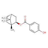 Chemical structure of (1R,2R,4R)-1,7,7-trimethylbicyclo[2.2.1]heptan-2-yl 4-hydroxybenzoate - CSSB06645086285