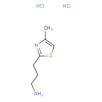 Chemical structure of 3-(4-methyl-1,3-thiazol-2-yl)propan-1-amine dihydrochloride - CSSB00015187691