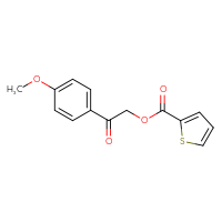 Chemical structure of 2-(4-methoxyphenyl)-2-oxoethyl thiophene-2-carboxylate - CSSB00027913752