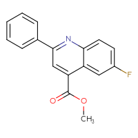 Chemical structure of methyl 6-fluoro-2-phenylquinoline-4-carboxylate - CSSB21253047385
