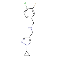 Chemical structure of [(4-chloro-3-fluorophenyl)methyl][(1-cyclopropyl-1H-pyrazol-4-yl)methyl]amine - CSSB02204931839
