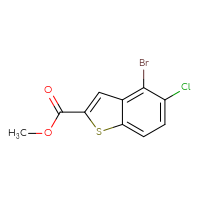 Chemical structure of methyl 4-bromo-5-chloro-1-benzothiophene-2-carboxylate - CSSB00036123581