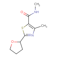 Chemical structure of N,4-dimethyl-2-(oxolan-2-yl)-1,3-thiazole-5-carboxamide - CSSB01992246318