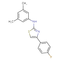 Chemical structure of N-(3,5-dimethylphenyl)-4-(4-fluorophenyl)-1,3-thiazol-2-amine - CSSB00000682932