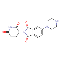 Chemical structure of 2-(2,6-dioxopiperidin-3-yl)-5-(piperazin-1-yl)-2,3-dihydro-1H-isoindole-1,3-dione - CSSB00161164061