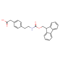 Chemical structure of 2-{4-[2-({[(9H-fluoren-9-yl)methoxy]carbonyl}amino)ethyl]phenyl}acetic acid - CSSB00043366975