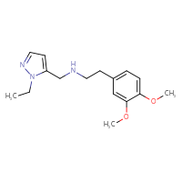 Chemical structure of [2-(3,4-dimethoxyphenyl)ethyl][(1-ethyl-1H-pyrazol-5-yl)methyl]amine - CSSB00015197873
