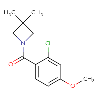 Chemical structure of 1-(2-chloro-4-methoxybenzoyl)-3,3-dimethylazetidine - CSSB00072615855